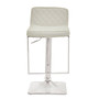 White And Chrome Bar Stool With Square Base