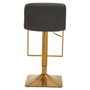 Dark Grey And Gold Square Base Bar Stool