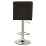 Black And Chrome Bar Stool With Round Base