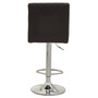 Black And Chrome Bar Stool With Round Base