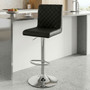Baina Black And Chrome Bar Stool With Round Base