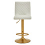 White And Gold Bar Stool With Round Base