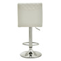 White And Chrome Bar Stool With Round Base