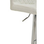 White And Chrome Bar Stool With Round Base