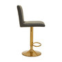 Dark Grey And Gold Bar Stool With Round Base