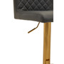 Dark Grey And Gold Bar Stool With Round Base