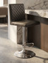 Baina Dark Grey Chrome Bar Stool With Round Base