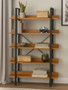 Laxton 5 Tier Red Pomelo Shelves and Black Frame Shelf Unit