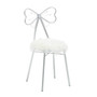 Jolie Silver Bow Faux Fur Chair