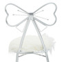 Jolie Silver Bow Faux Fur Chair