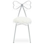 Jolie Silver Bow Faux Fur Chair