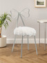 Jolie Silver and  Faux Fur Bow Back Dining Chair