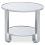 Jolie Round Mirrored Top Silver Frame Table