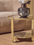 Jolie Round Mirrored Top Gold Frame Table