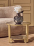 Jolie Round Mirrored Top Gold Frame Table