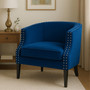 Larissa Blue Velvet Studded Chair