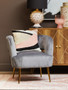 Larissa Grey Velvet Curved Accent Chair