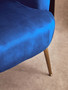 Larissa Blue Velvet Curved Accent Chair