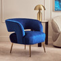 Larissa Blue Velvet Curved Accent Chair