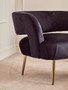 Larissa Black Velvet Curved Accent Chair