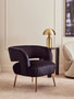 Larissa Black Velvet Curved Accent Chair