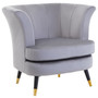 Loretta Grey Velvet Scalloped Chair