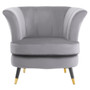 Loretta Grey Velvet Scalloped Chair