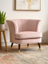 Loretta Dusky Pink Velvet Curved Accent Chair