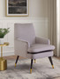Loretta Mink Velvet Accent Chair With Wooden legs