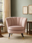 Loretta Dusky Pink Velvet Shell Accent Chair