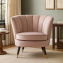 Loretta Dusky Pink Velvet Shell Accent Chair