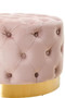 Loretta Dusky Pink Velvet Stool With Matte Gold Finish Base