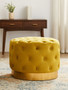 Loretta Pistachio Velvet Stool With Matte Gold Finish Base