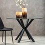 Salford Round Dining Table With Black Metal Legs