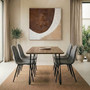 Salford Grey Fabric Dining Chair with Black Legs