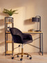 Brent Black Velvet And Gold Base Home Office Chair