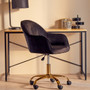 Brent Black Velvet And Gold Base Home Office Chair