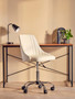 Brent Off White Leather Effect Home Office Chair