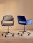 Brent Navy Velvet And Chrome Base Home Office Chair