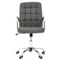Brent Dark Grey Leather Effect Chair