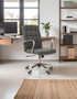 Brent Grey Leather Effect And Chrome Home Office Chair