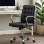 Brent Black Tufted Home Office Chair