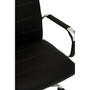 Brent Black Leather Effect Chair with Chrome Base