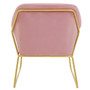Xander Pink Velvet Bushed Gold Armchair