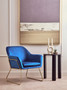 Xander Midnight Blue Velvet Modern Accent Chair