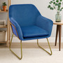 Xander Midnight Blue Velvet Modern Accent Chair