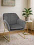 Xander Grey Velvet Modern Accent Chair