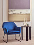 Xander Midnight Blue Velvet and Black Frame Accent Chair