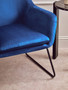 Xander Midnight Blue Velvet and Black Frame Accent Chair