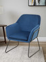 Xander Midnight Blue Velvet and Black Frame Accent Chair